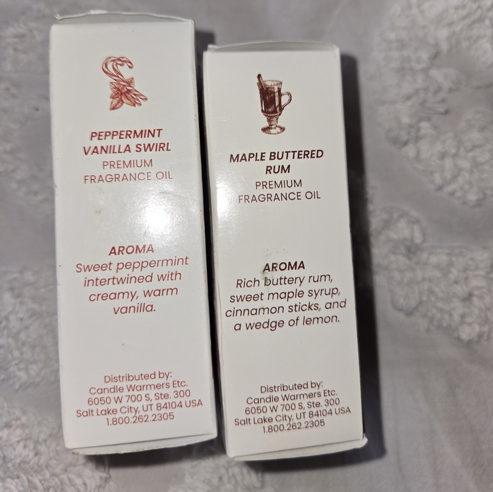 Fragrance Oil Set - Peppermint Vanilla Swirl & Maple Buttered Rum - Picture 4 of 8